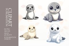 Cute seal clipart sublimation png Product Image 1