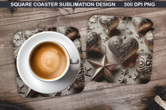 Coaster Sublimation, Christmas Coaster PNG Design Product Image 1