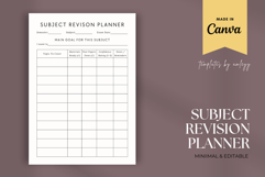 Subject Revision Planner Template | Editable Canva Study Product Image 1
