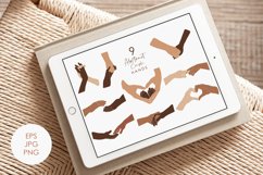 Boho hands clipart, 9 Abstract couple hands Product Image 1