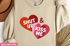 Shut up & kiss me PNG, Retro Valentine Sublimation Product Image 2