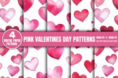 Pink Valentines Day Digital Paper PNG Product Image 1