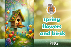 spring flowers, bird, birdhouse Product Image 1