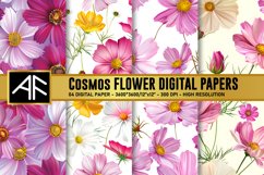 Cosmos Flower Digital Paper Pattern Product Image 1