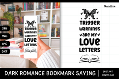 Dark Romance Bookmark Saying SVG | Trigger Warnings Product Image 1