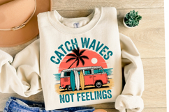 Catch Waves Not Feelings Svg | Shirt Svg Product Image 1