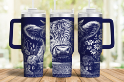 Tumbler laser svg|40oz Tumbler Highland Cow wrap Product Image 2