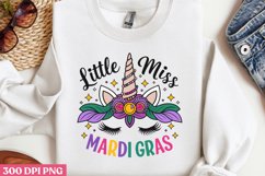 Little Miss Mardi Gras PNG, Mardi Gras Sublimation PNG Product Image 2