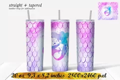 Mermaid tumbler design,20 oz skinny tumbler sublimation Product Image 1