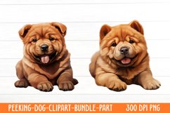 Peeking Dog Collection Clipart Product Image 1