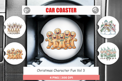 Christmas Character Fun 2 Car Coaster Product Image 1