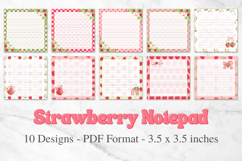 Cute Strawberry Printable Notepad Pages | Fun Stationery Product Image 1