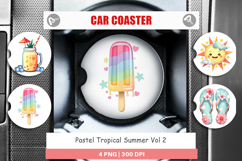 Car Coaster Pastel Tropical Summer Product Image 1