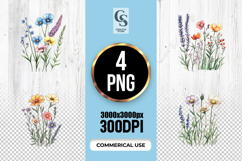 Cute Wildflower Clipart Sublimation PNG Product Image 1