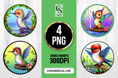 Cute Hummingbird Clipart Sublimation PNG Product Image 1