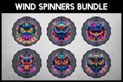 6 Rainbow Owls Wind Spinner Sublimation Product Image 1