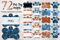 Paisley, boho style | 72 Pet Tag Sublimation designs, PNG Product Image 1