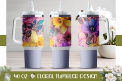 Narcissus Tumbler PNG, Purple 40 Oz Tumbler Template Product Image 1