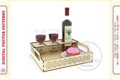Wine Serving Tray V1 - laser cutting file - Glowforge ready Product Image 1