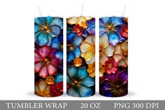 Flowers Tumbler Design. Sublimation Tumbler Flowers Product Image 1