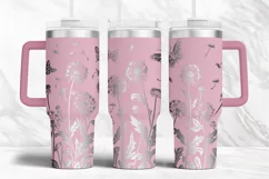 40oz Tumbler laser svg Dandelions wrap | Flowers wrap Product Image 3