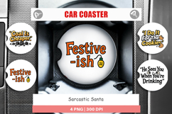 Sarcastic Santa Quotes Car Coaster Product Image 1