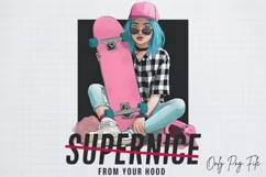 Funny Beautiful Girl Quotes Sublimation Design PNG Product Image 1