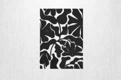 Black Botanical Leaf Abstract Embroidery Design Product Image 1