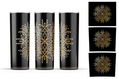 Gold mandala tumbler sublimation Product Image 2