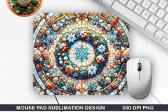 Mouse Pad Sublimation, Winter Flower Mouse Pad PNG Design Product Image 1