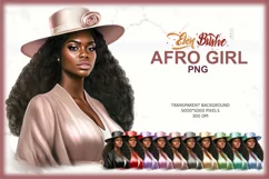 Afro girl clipart, Black woman clipart Product Image 1