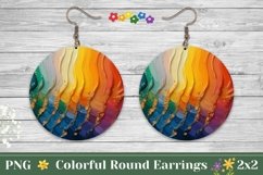 Art Paint Round Earrings, Abstract Round Earring Design Product Image 1