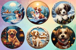 3D Christmas Dog Ornaments Engraved Bundle, 3D Dog Christmas Product Image 2