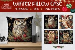 Christmas Owl Pillow Case Designs, Christmas Pillowcase PNG Product Image 1