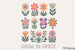 Grow In Grace PNG, Wildflowers Sublimation Product Image 2