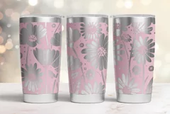 20oz Tumbler laser svg wrap| Daisy and Wildflowers pattern Product Image 2