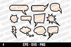 Set of mosaic vintage talk bubbles. Pixel speech balloons. Product Image 1