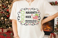 Naughty Nice Breaking Rules Svg, Christmas Checklist Svg. Product Image 2