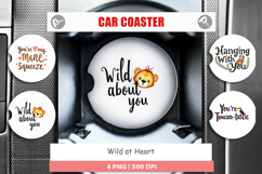Wild at Heart Valentine Car Coaster Product Image 1