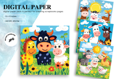 Farm Animal Background Cute Kids Room Pattern Wallpaper_8 Product Image 1