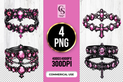 Gothic Pink Jewel Choker Clipart Sublimation PNG Product Image 1