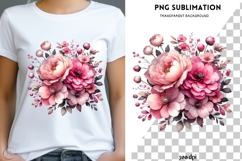 Valentine flowers png design for T-shirts Product Image 1