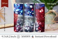 Patriotic Tumbler Wrap, Glitter American Tumbler Sublimation Product Image 1