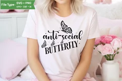 Anti-social Butterfly SVG Cut File | Sassy SVG Design Product Image 1