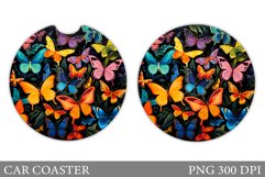 Butterflies Car Coaster Sublimation. Butterflies Car Coaster Product Image 1