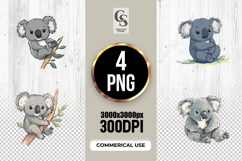 Cute Baby Koala Clipart Sublimation PNG Product Image 1