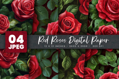 Red Rose Digital Paper Product Image 1
