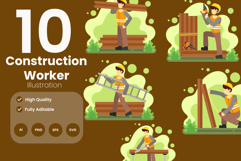 Construction Worker Illustration Pack Product Image 1