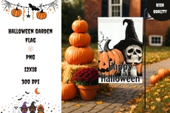 Spooky Garden Flag Design, Halloween Garden Flag Printable Product Image 1