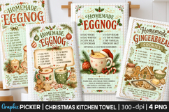 Christmas Kitchen Towel PNG, Christmas cocktail Recipe PNG Product Image 1